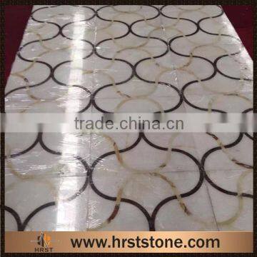 rectangle water jet marble floor medallion pattern