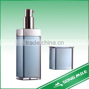 Glass frosted cosmetic lotion pump bottle