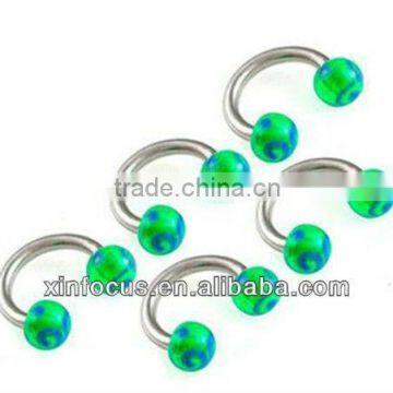 Green custom acrylic ball cool unique eyebrow rings piercings jewelry &body jewelry,Eyebrown Piercing Jewelry