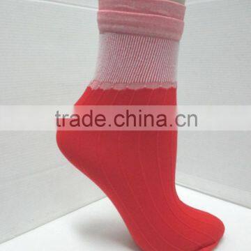 Double cuff sheer ankle socks