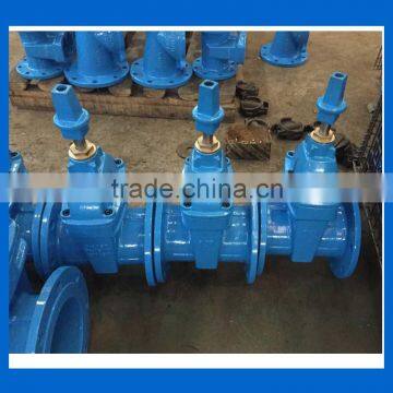 Ductile iron DIN F4 direct buried gate valve with stem operation cap