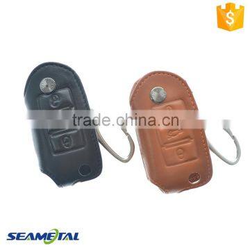 Car Genuine Leather Remote Key Cover Case For Volkswagen Bora Passat Golf Polo Jetta Sharan Touran 3 Button Accessories