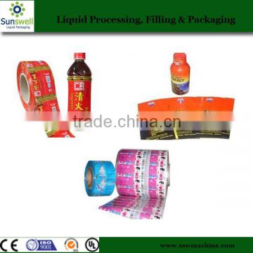 PET shrink film with high shrinkage for beverage bottles