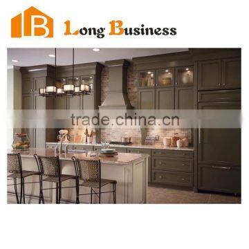 LB-JL1196 Tanzania Project L-shaped Solid Wood Kitchen Cabinets Factory Designer Made In China