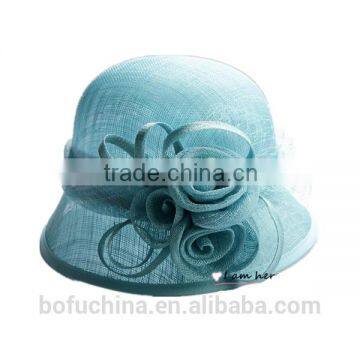 ladies church hats New fancy Sinamay church hats with flowers