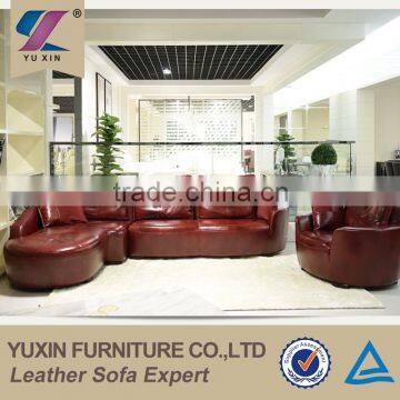 Import top grain genuine leather sofa for family