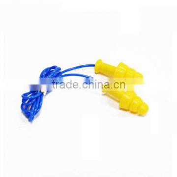 High quality yellow swimming ear plug with string