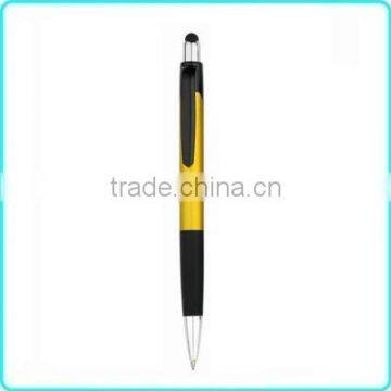 Yellow popular active screen cleaner stylus touch metallic ball pen