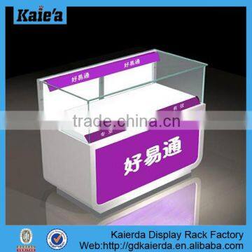 glass mobile phone display showcase with led light