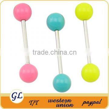 TR01088 colorful piercing tongue barbell , arcylic tongue piercing ball