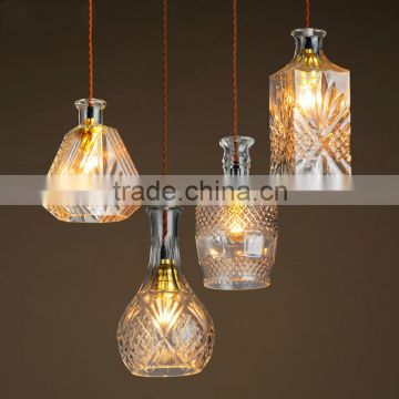 Top Quality Blown Glass Pendant Light 4Heads E27 Vintage Pendant Light