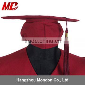 Matte Maroon Adult Graduation Cap with Tassels