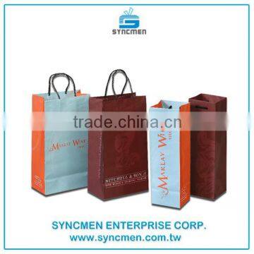 Colorful Taiwan Custom Design Wine Paper Bottle Bag