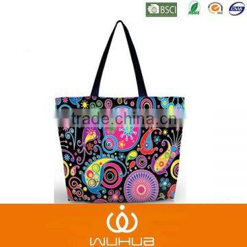 Recycle Canvas Shopping Bag with zipper