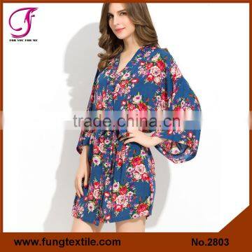 FUNG 2802 Women Floral Wholesale Cotton Robe photo-4