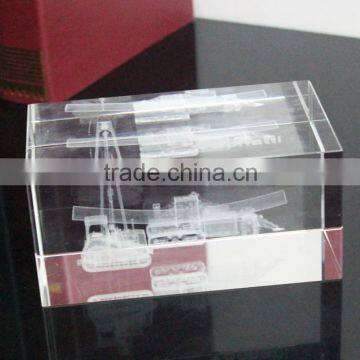 2016 custom wholesale transparent crystal block for 3d laser engraving