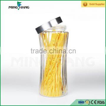 2000ml clear empty storage glass food jar with lid , food storage jar