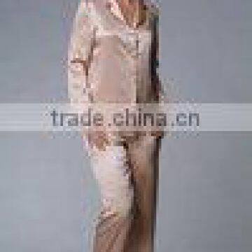 Elegance and Soft Long Sleeve Silk Sleepwear-073