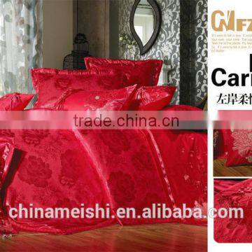 Luxurious style silk and cotton mix bedroom set bedding set bed sheet for wedding
