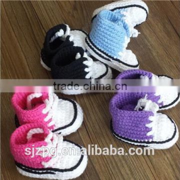 Hot colors newborn sports shoes crochet knitted cotton sneakers sport shoes