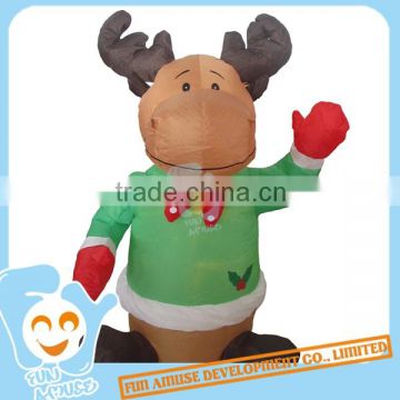 Funny Deer Inflatable Christmas Decorations With Light for sale