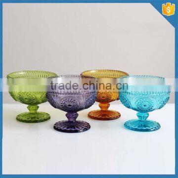 2015 New arrived colorful glass ice cream sugar bowl