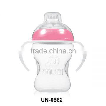 2014 Factory direct 100% food grade silicone wholesale sippy cup with handle UN-0862