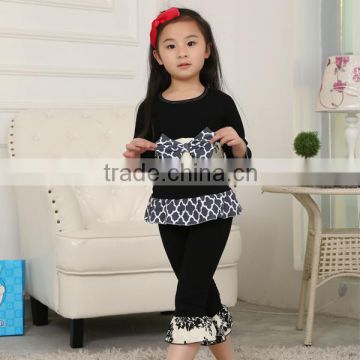 Little princess girl boutique clothing fall 2016 baby black clothing