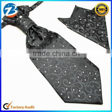 Fashion Jacquard Design Microfiber Hanky Ascot Tie Set