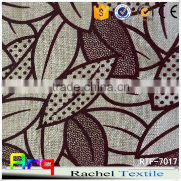 280gsm Polyester Cotton Fabric Leave Pattern Linen Cotton Fabric Various Color photo-2