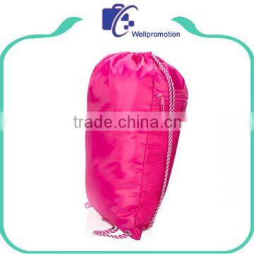 Lightweight Blue Polyester Drawstring Bag Cinch Sac photo-4