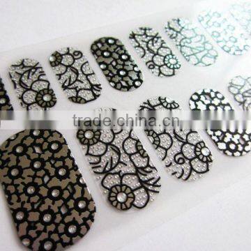 Custom Sliver Star Metallic 2d Nail Wrap Rhinestone Nail Sticker Manufacturer 20 Tips/sheet With Test EN71-3 photo-5