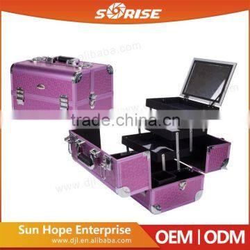 Europe Design Commercial Beauty Makeup Aluminum Trolley Case With Light and Mirror Quality Choice photo-4