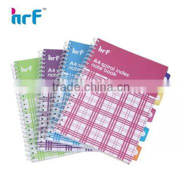 spiral school notebooks with index