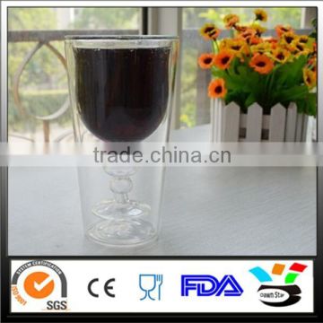 drinkware type double wall stemmed wine glass