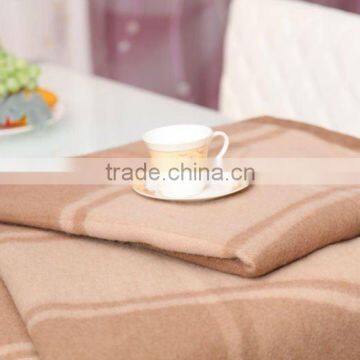 Soft and Beautiful Plaid Camel Wool Blanket