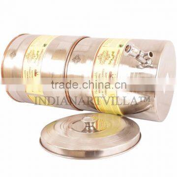 IndianArtVilla High Quality Steel Copper Water Pot Tank With Filter 15000 ML - Storage Water Home Hotel Restaurant Good Health