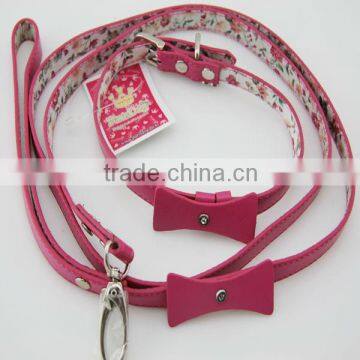 Latest design leather pet collar and leash wholesale-A09