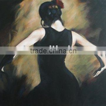 Hot selling woman portrait canvas oil painting for wall decor