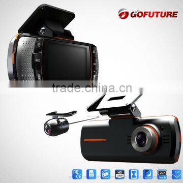 2.7 inch night vision HD 720p 120 degree view angle car camera dual lens