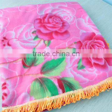 bed sheet flower printed polar fleece blanket