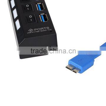 Hot Sales ! High Speed 4 Port USB 3.0 Hub With Individual Power On/off Switches and LEDs Indicator Lights photo-3