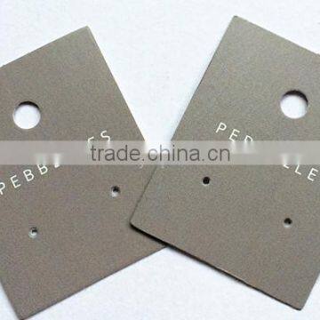 Punch 2 Holes Silver Earring Card With Gold Logo Custom