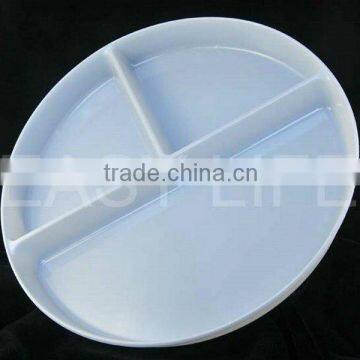 P102630-3,10''(26cm) 3 comp white plastic plate