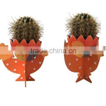 Easter Wooden hen flower pot holder decoration easter wooden flower pot base for home decoration