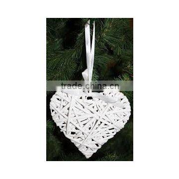 Hanging White Wicker Heart for Christmas and Wedding Decorarion photo-5