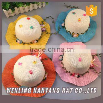 Cheap Summer Cute Floppy Paper Straw Hat For Kids Bowler Hat