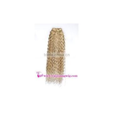 Wholesale blonde synthetic fiber afro curly hair weaving, hair extension, hair braids weft