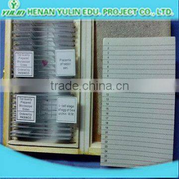 factory teaching high school plastic wooden microscope prepared glass slides box