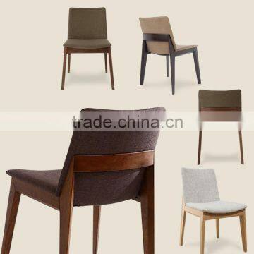 White dining chair italian design in solid wood frame